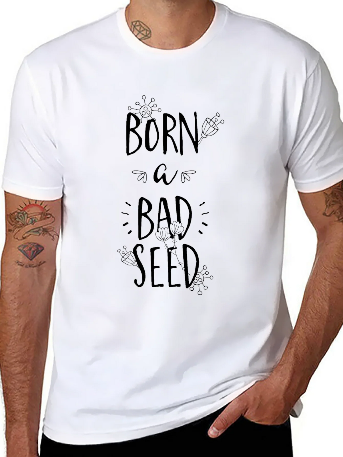 Born A Bad Seed Black Graphic Tee Shirt product image 7