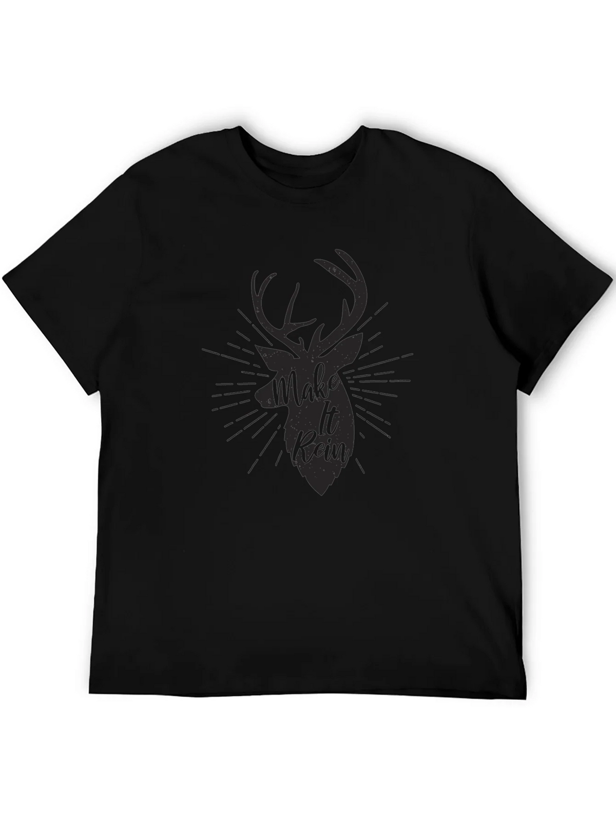 Mens Black Make It Rein Deer Graphic Tee product image 5