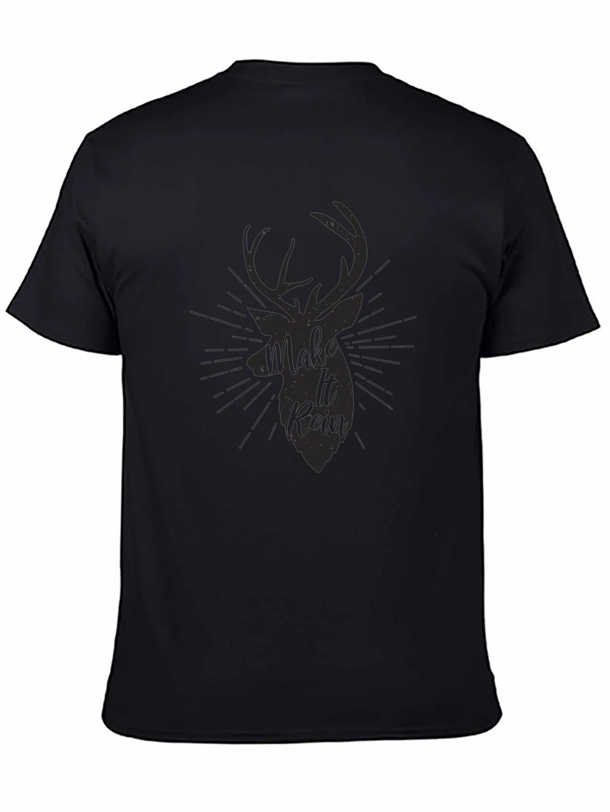 Mens Black Make It Rein Deer Graphic Tee product image 4