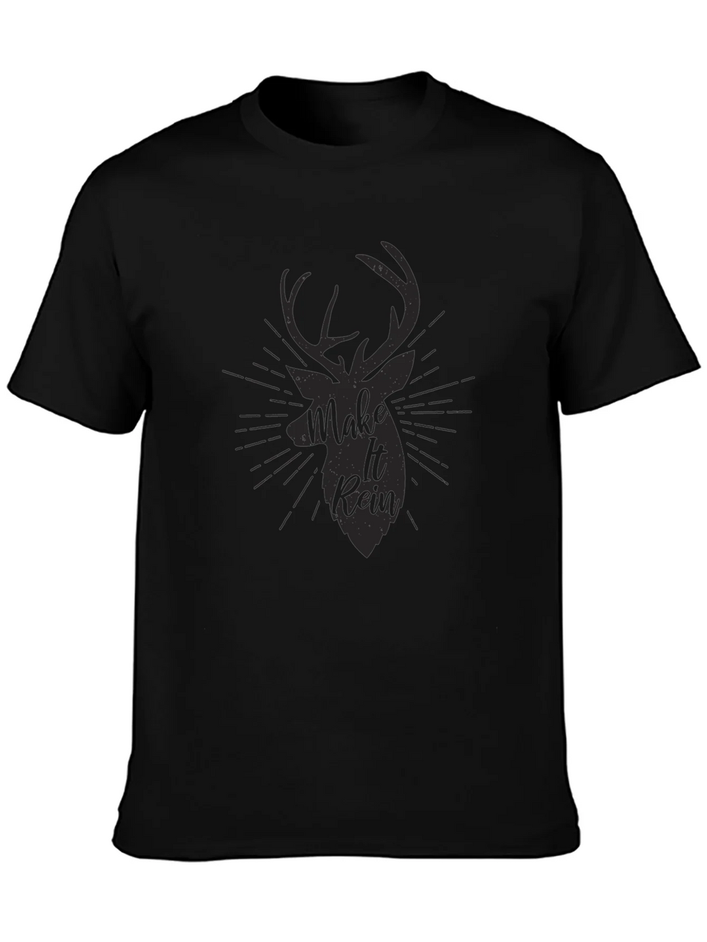 Mens Black Make It Rein Deer Graphic Tee product image 3