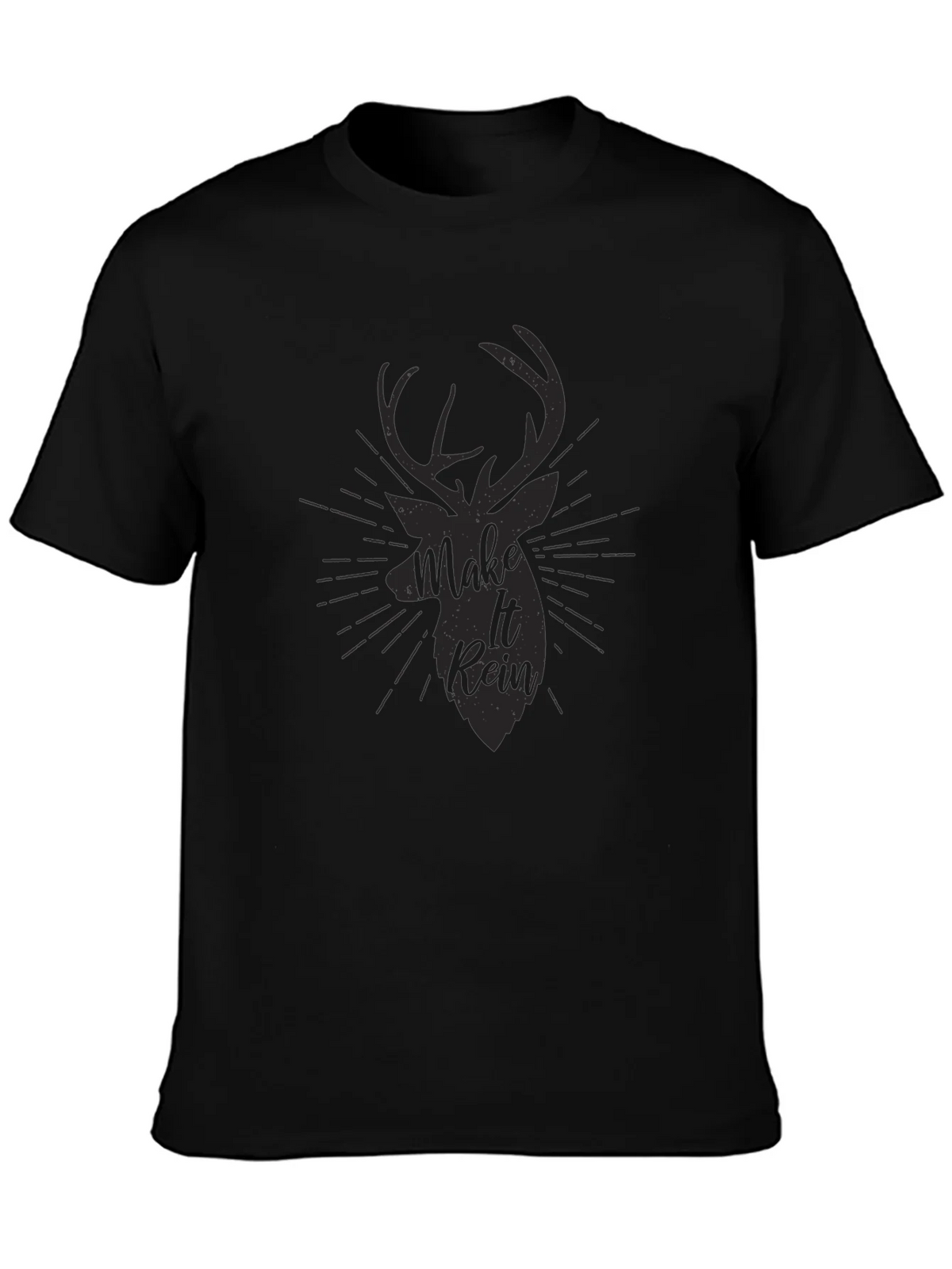 Mens Black Make It Rein Deer Graphic Tee product image 3