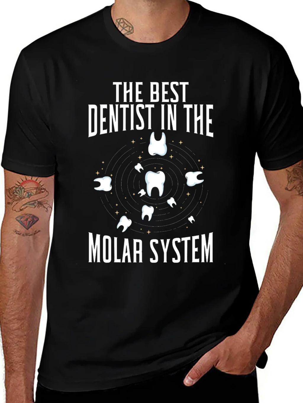 Dentist T-Shirt: Best in the Molar System Funny Tee product image 1