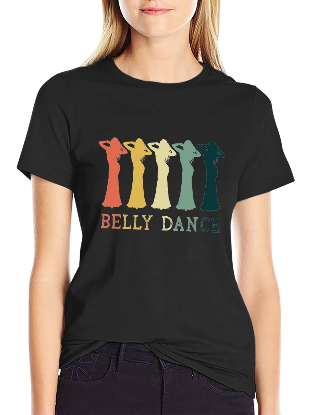 Retro Belly Dance T-Shirt - Black product image 2