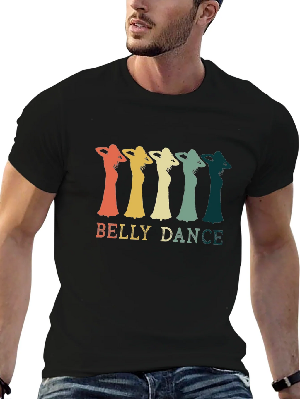 Retro Belly Dance T-Shirt - Black product image 6