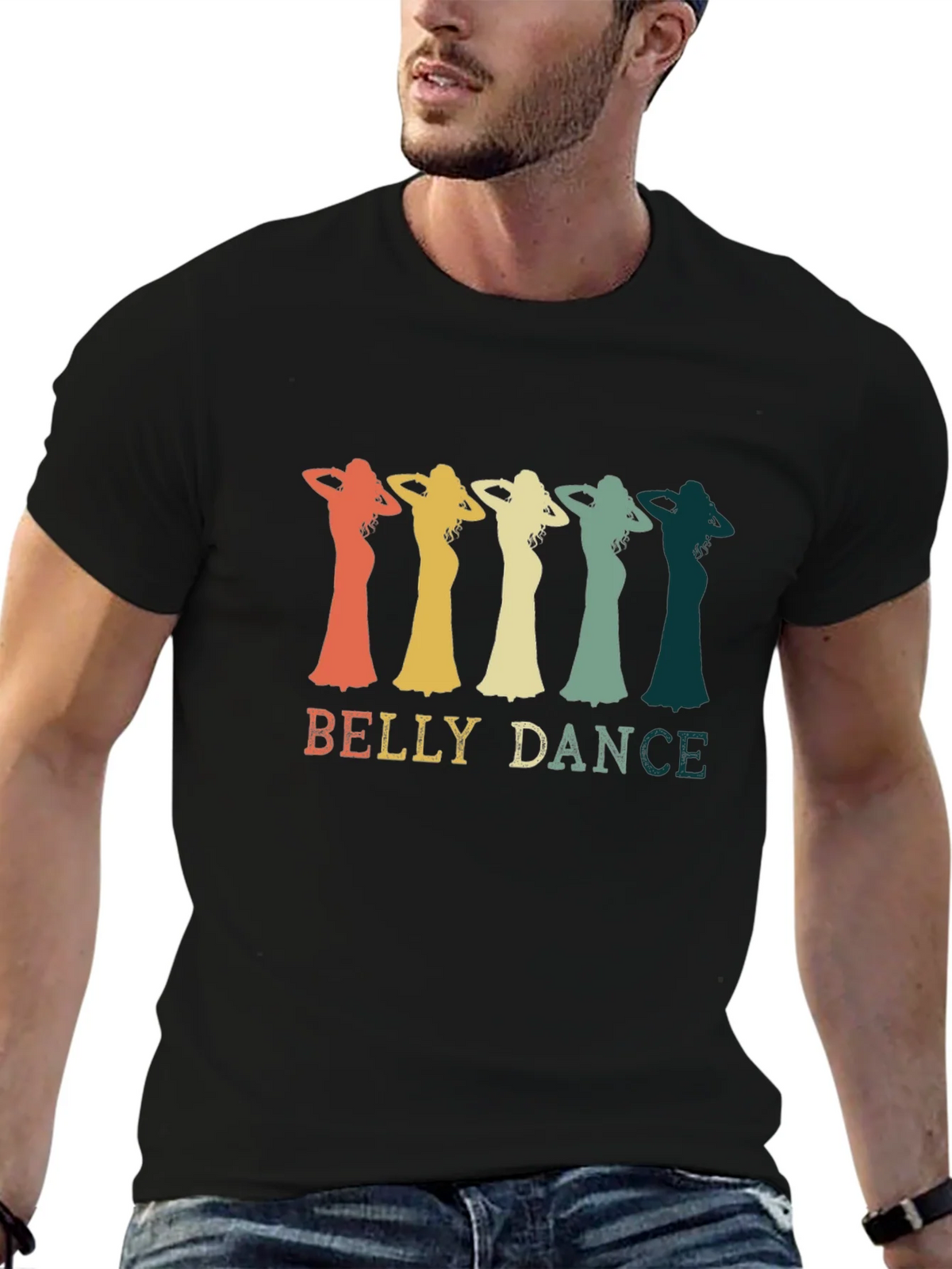 Retro Belly Dance T-Shirt - Black product image 6
