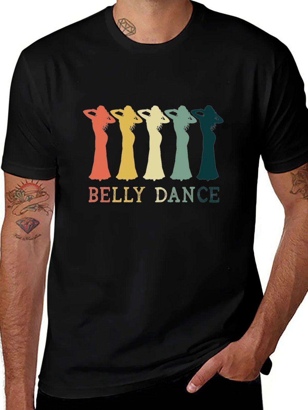 Retro Belly Dance T-Shirt - Black product image 1