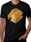 Geometric Gold Bars Graphic Tee - Modern Style product image 1