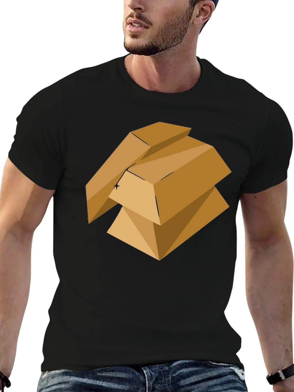 Geometric Gold Bars Graphic Tee - Modern Style product image 6