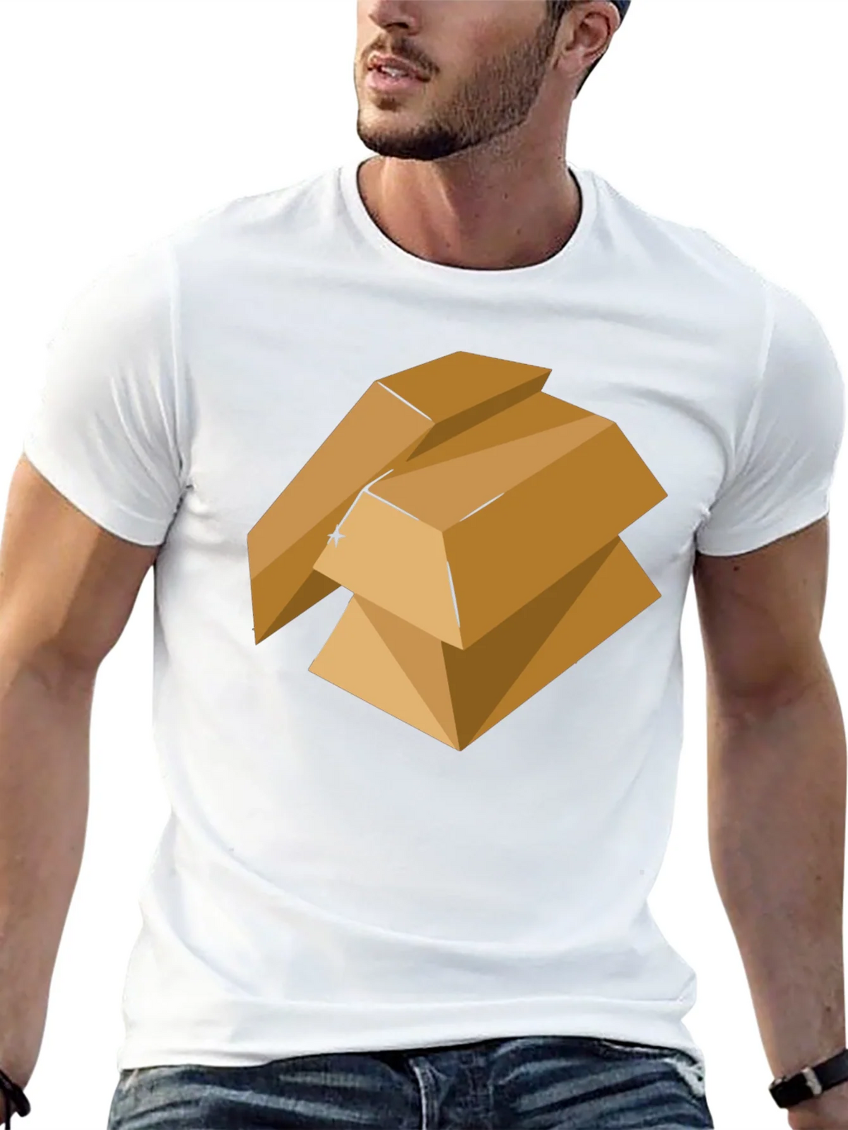 Geometric Gold Bars Graphic Tee - Modern Style product image 12