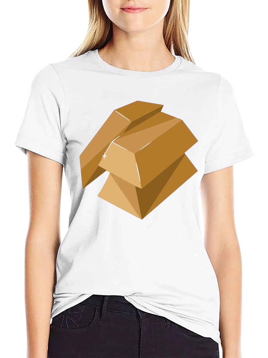 Geometric Gold Bars Graphic Tee - Modern Style product image 8