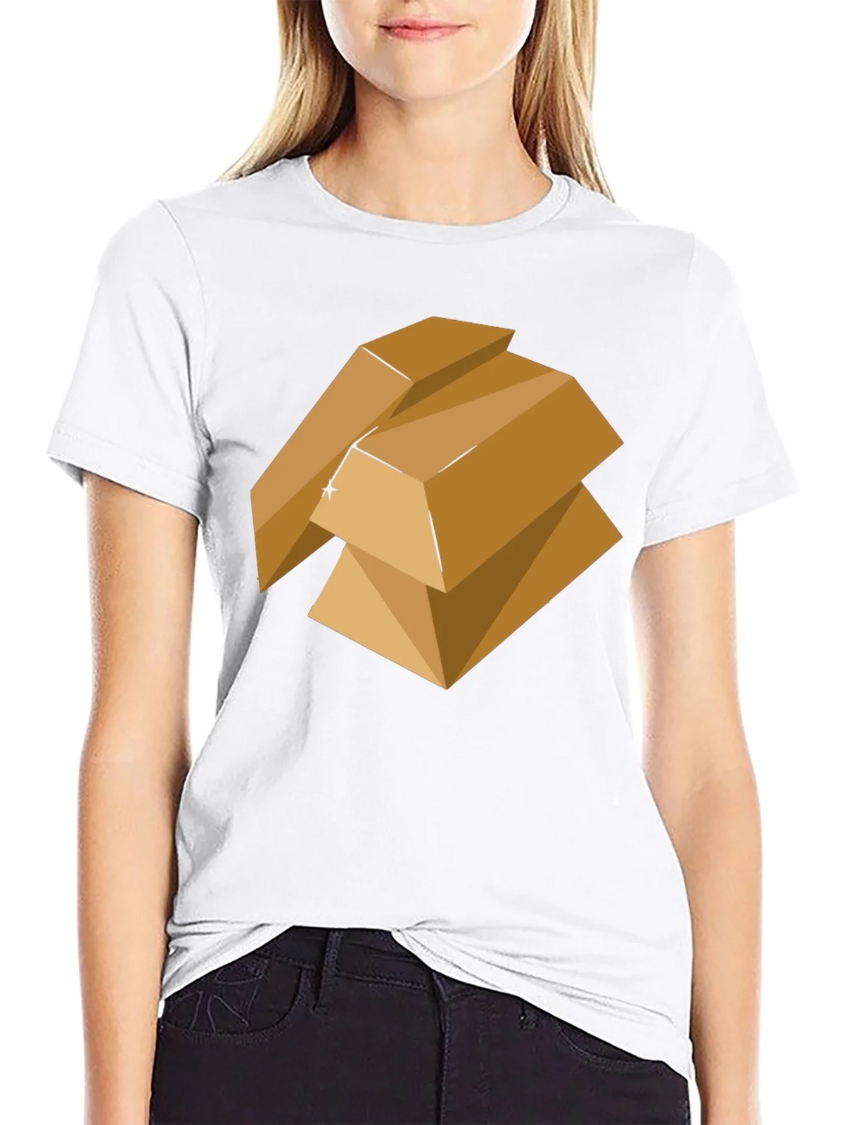 Geometric Gold Bars Graphic Tee - Modern Style product image 8