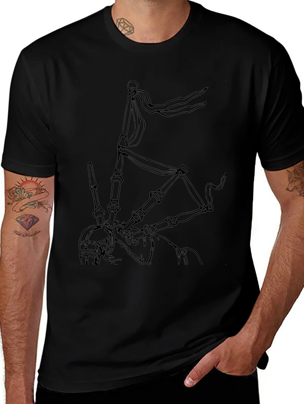 Bagpipe Graphic Tee - Black Cotton Comfort product image 1