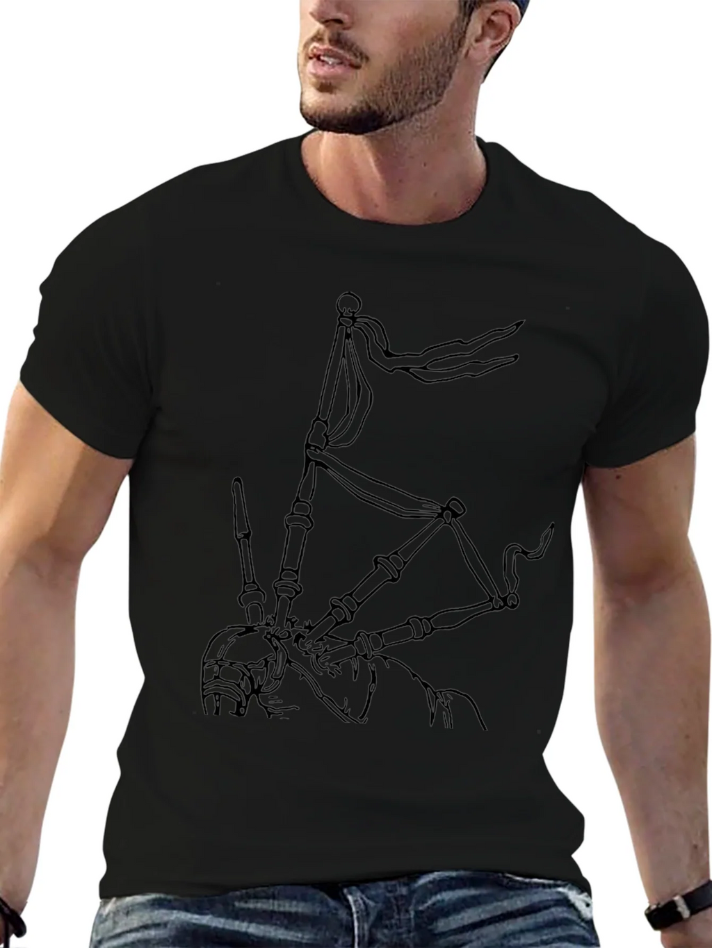 Bagpipe Graphic Tee - Black Cotton Comfort product image 6