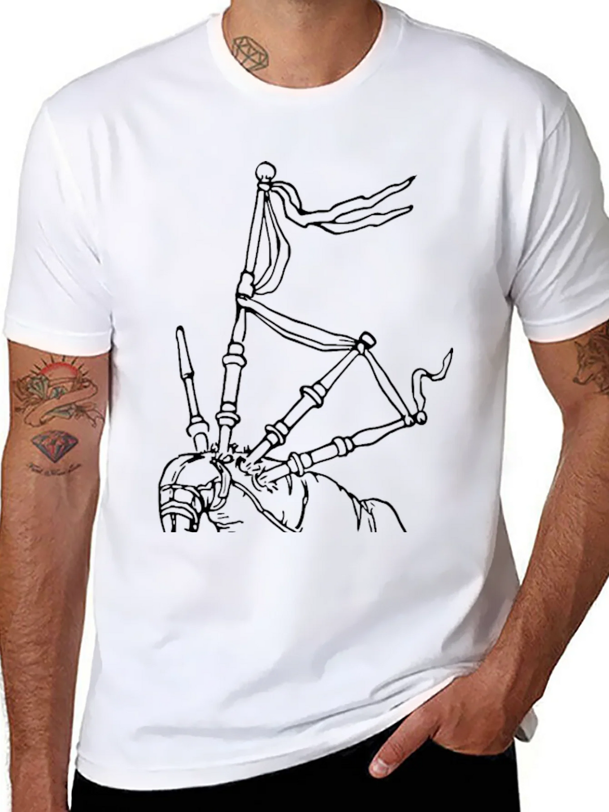 Bagpipe Graphic Tee - Black Cotton Comfort product image 7