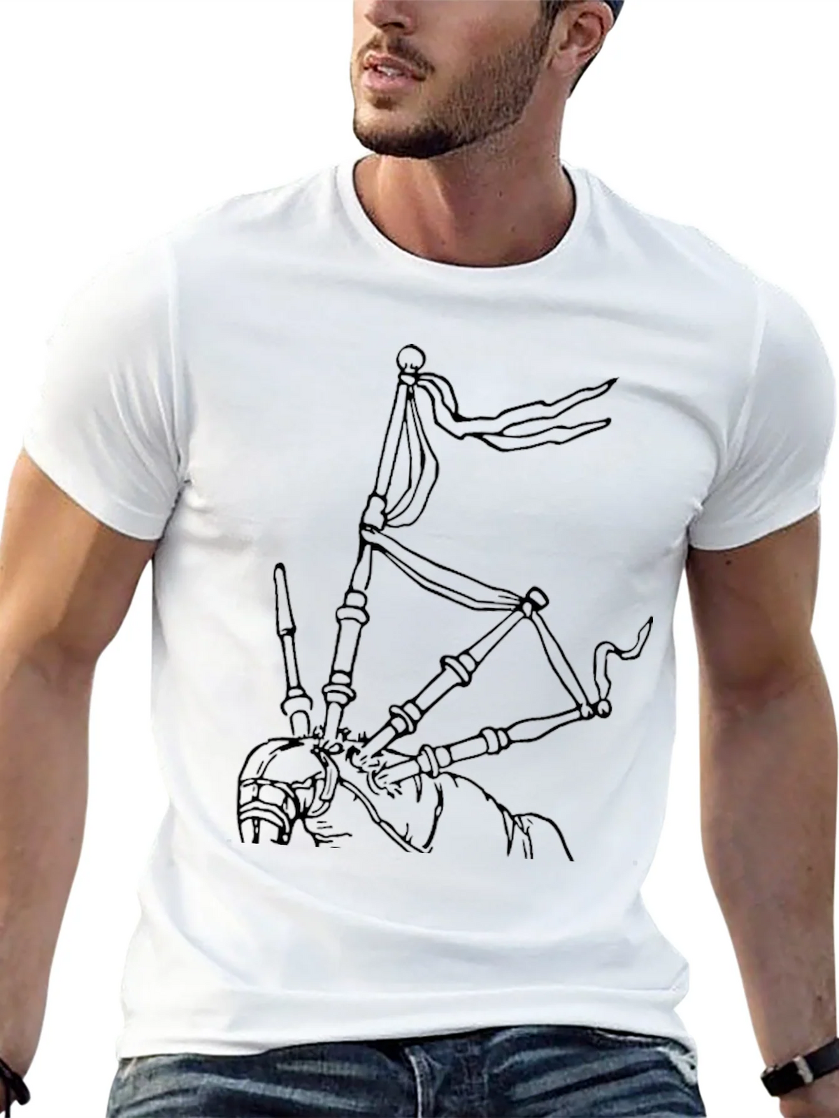 Bagpipe Graphic Tee - Black Cotton Comfort product image 12
