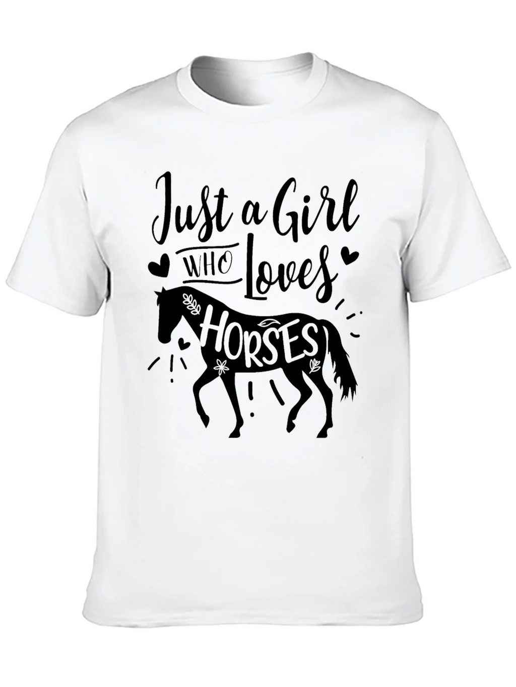 Just a Girl Who Loves Horses Black Tee product image 9
