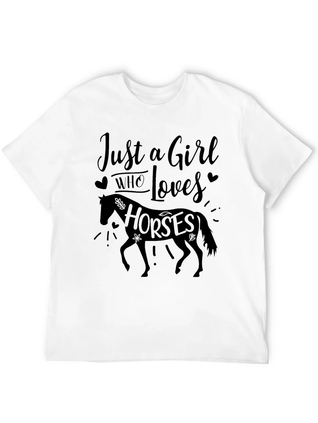 Just a Girl Who Loves Horses Black Tee product image 11