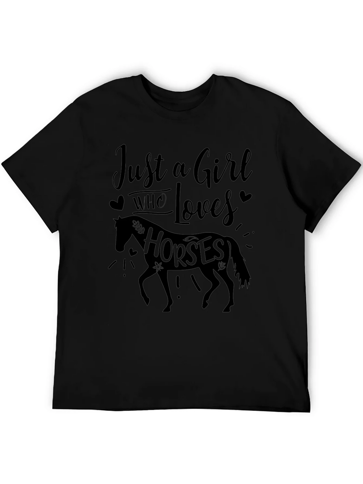 Just a Girl Who Loves Horses Black Tee product image 5