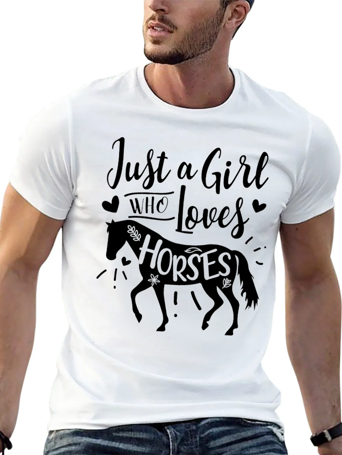 Just a Girl Who Loves Horses Black Tee product image 12