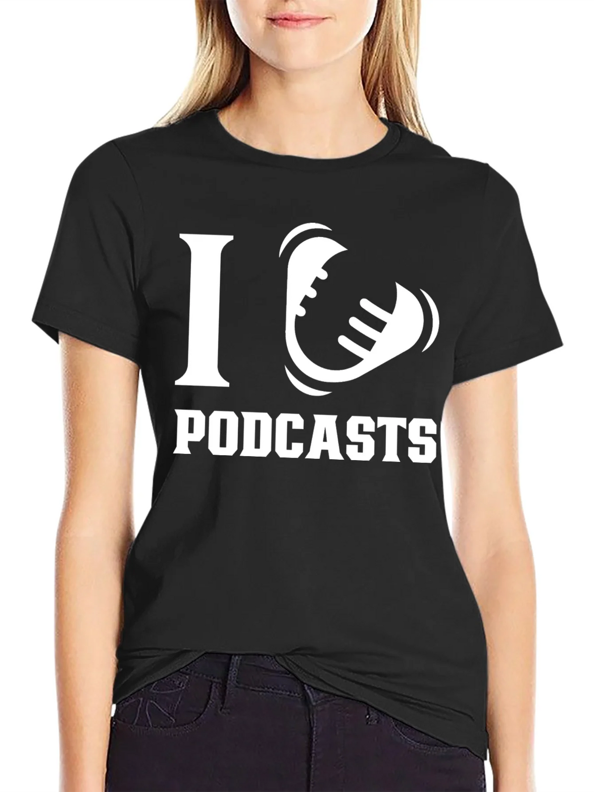 I Love Podcasts T-Shirt - Black product image 2