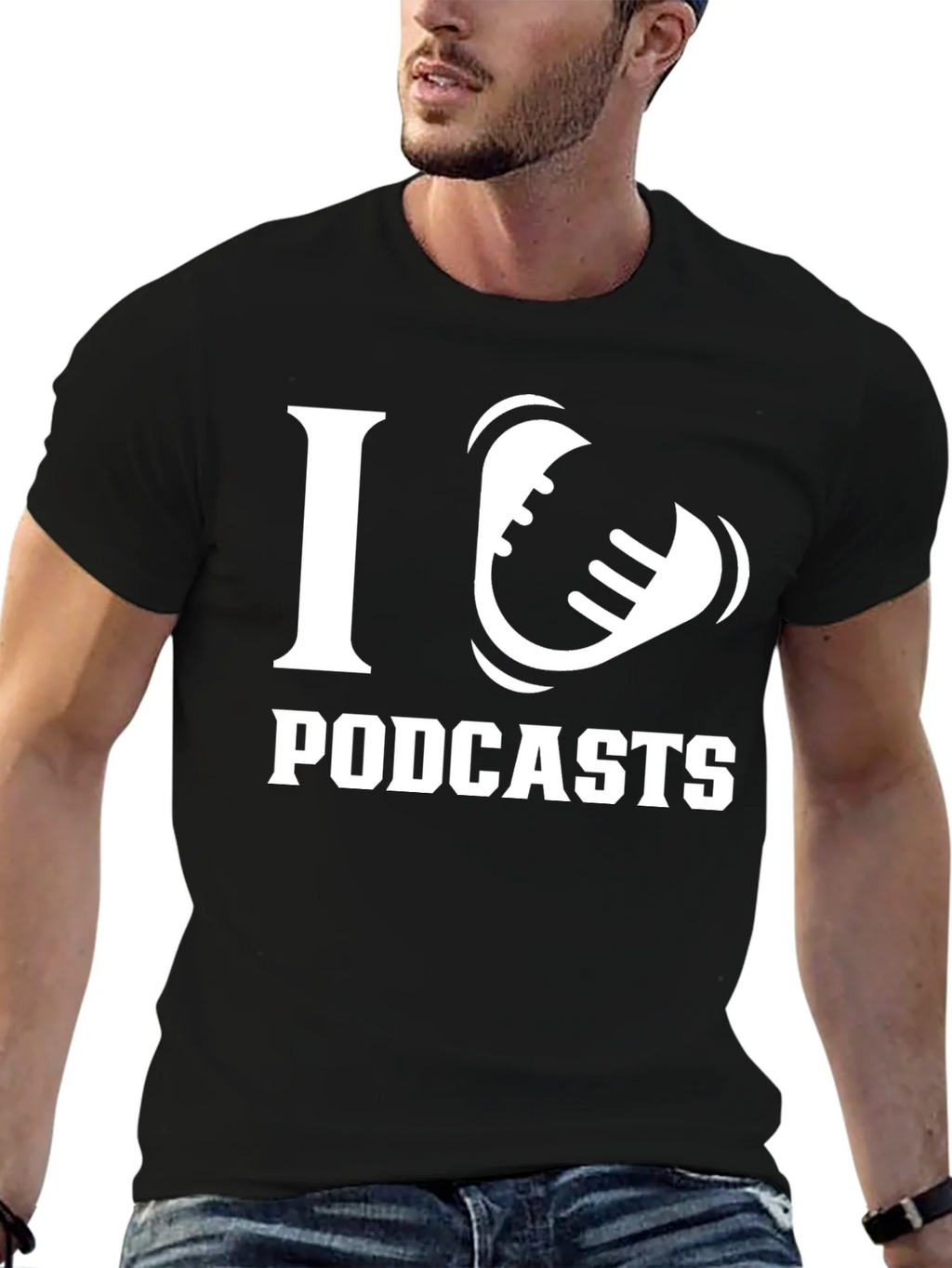 I Love Podcasts T-Shirt - Black product image 6