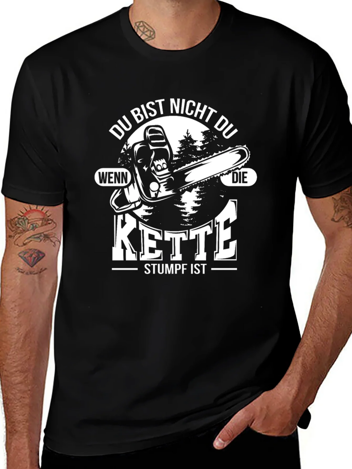 Funny Chainsaw Kette Stumpf T-Shirt product image 1