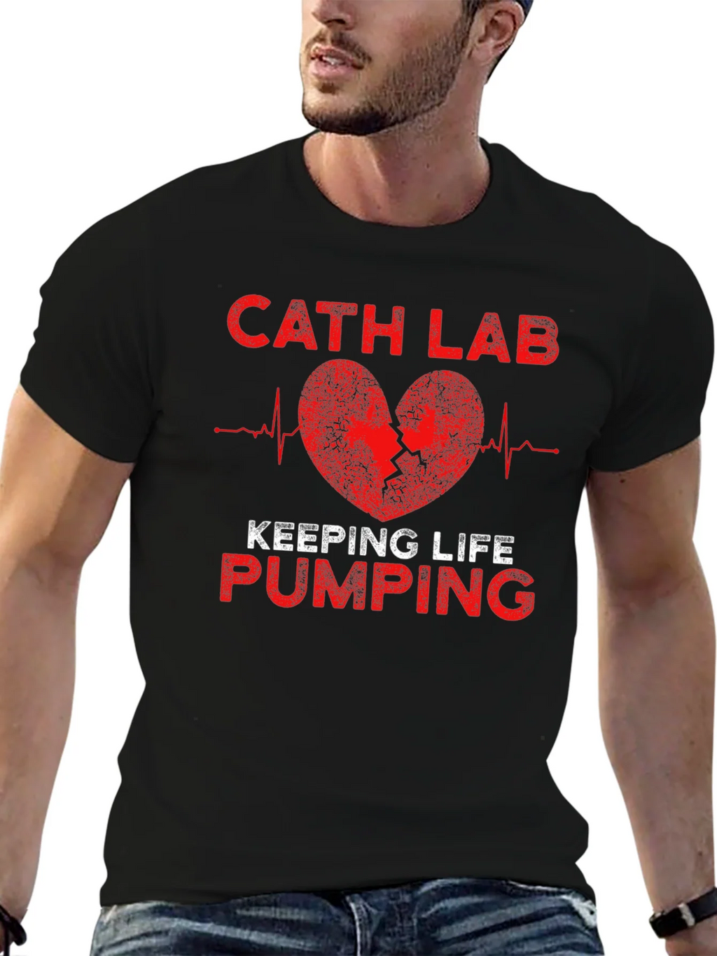Cath Lab Heartbeat T-Shirt - Keeping Life Pumping product image 6