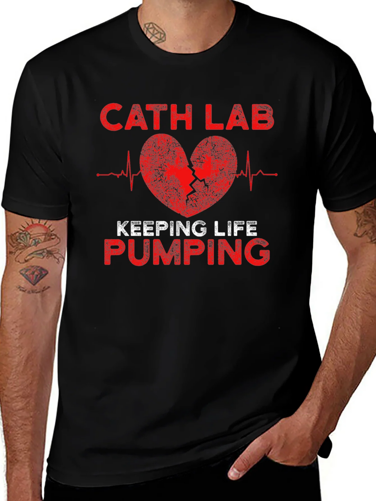 Cath Lab Heartbeat T-Shirt - Keeping Life Pumping product image 1