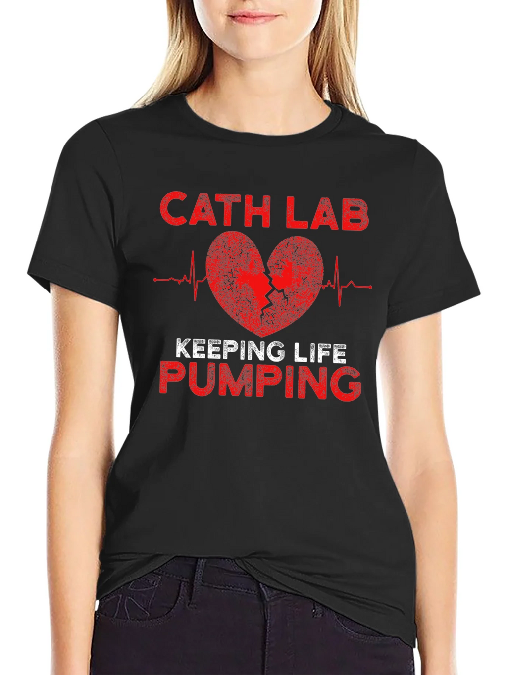 Cath Lab Heartbeat T-Shirt - Keeping Life Pumping product image 2
