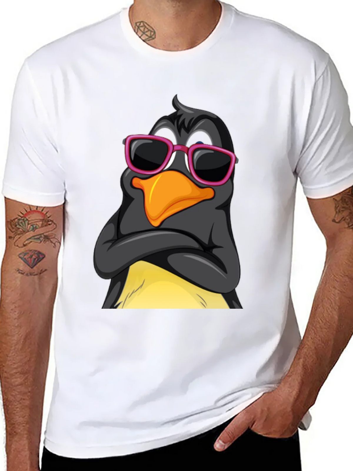 Cool Penguin Graphic Tee - Stylish Black T-Shirt product image 7