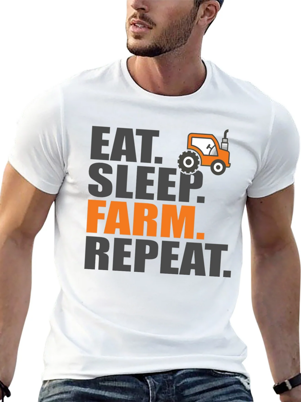 Eat Sleep Farm Repeat Mens Graphic Tee - Black product image 12
