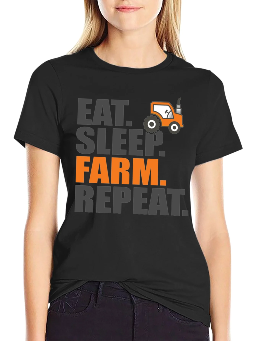 Eat Sleep Farm Repeat Mens Graphic Tee - Black product image 2