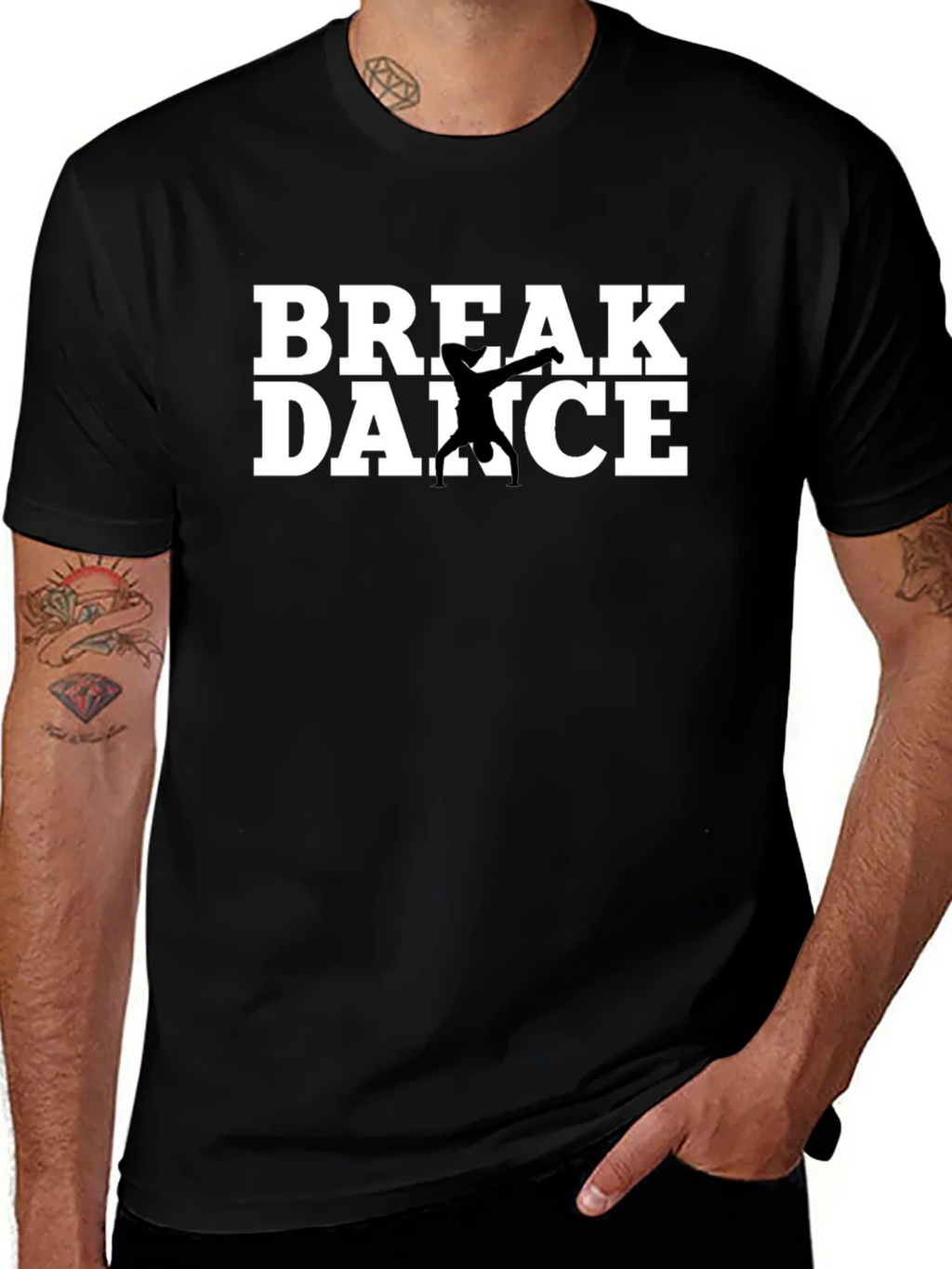 Break Dance Graphic Tee - Black Cotton T-Shirt product image 1