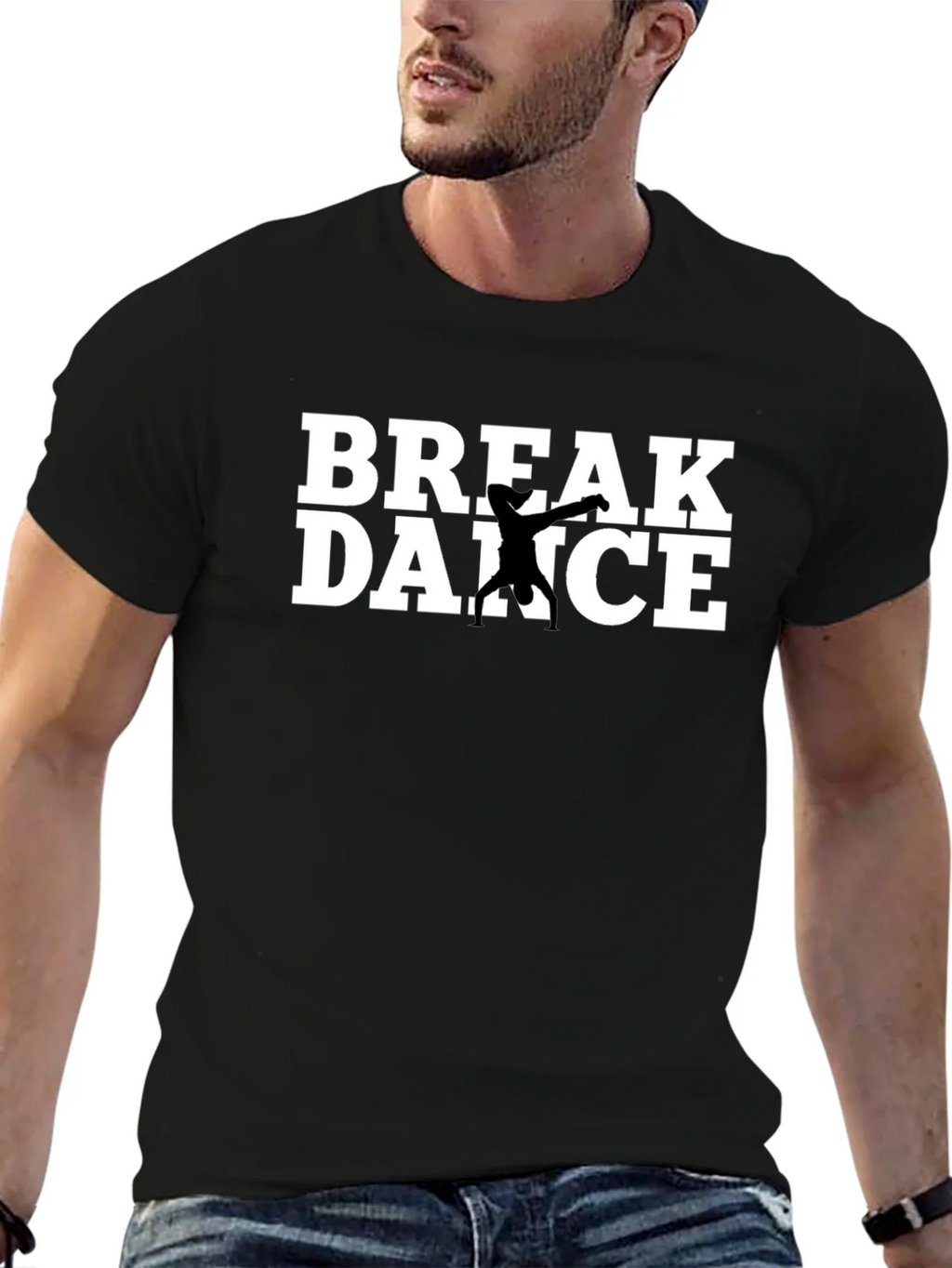 Break Dance Graphic Tee - Black Cotton T-Shirt product image 6