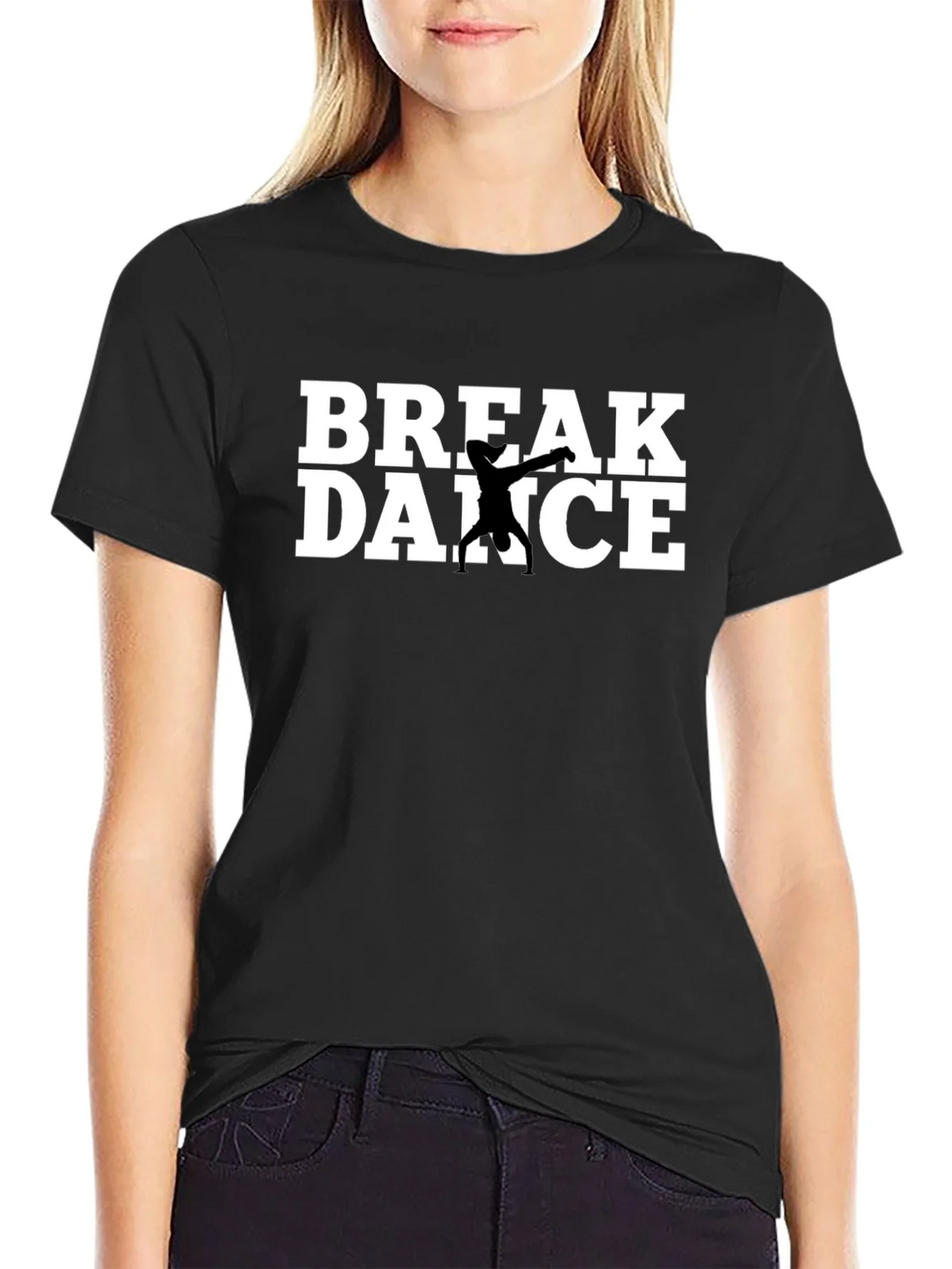 Break Dance Graphic Tee - Black Cotton T-Shirt product image 2