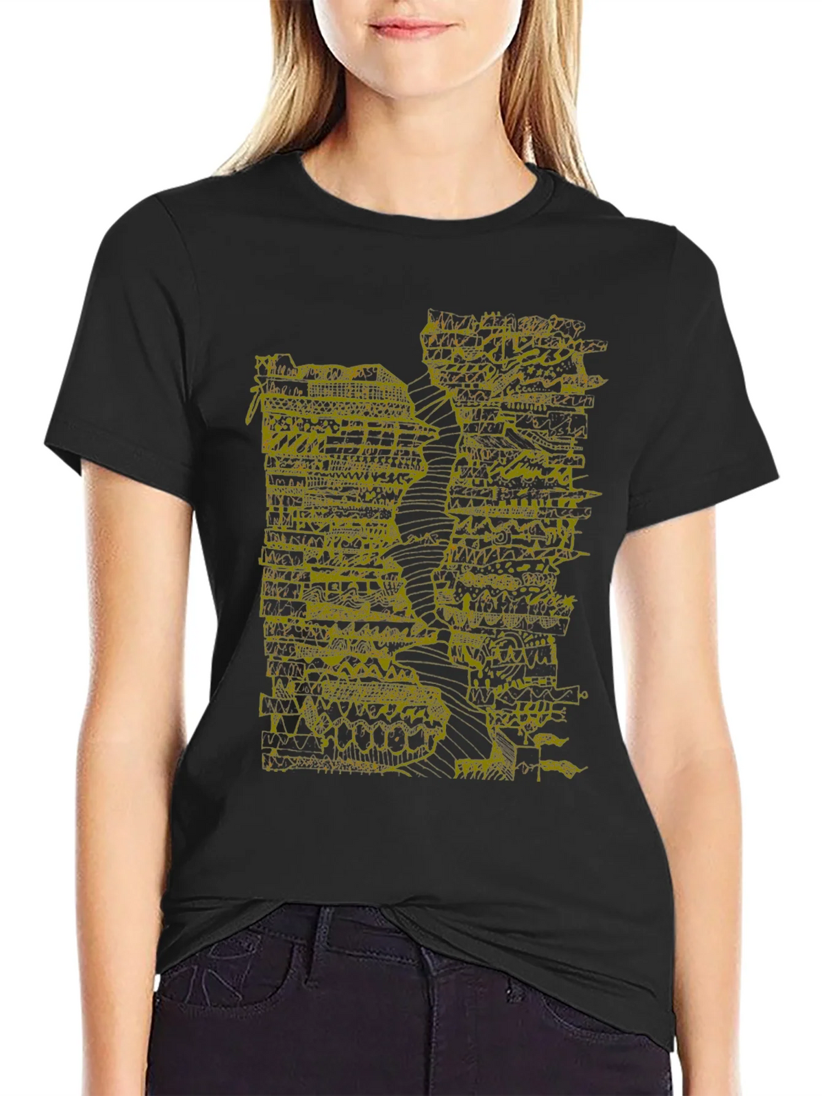 Abstract Art Tee - Black Graphic Print T-Shirt product image 2
