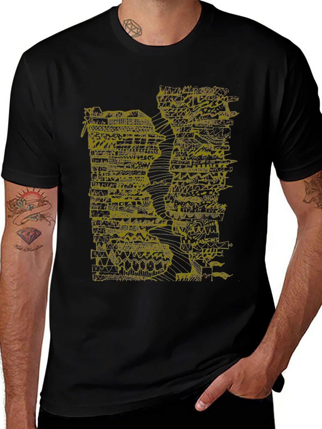 Abstract Art Tee - Black Graphic Print T-Shirt product image 1