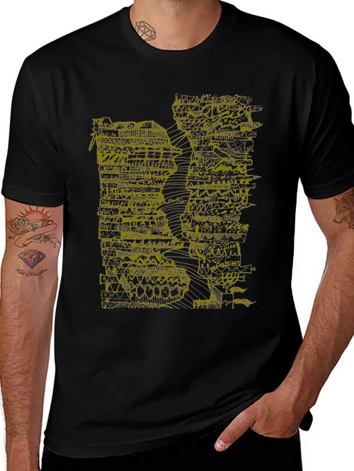 Abstract Art Tee - Black Graphic Print T-Shirt product image 1