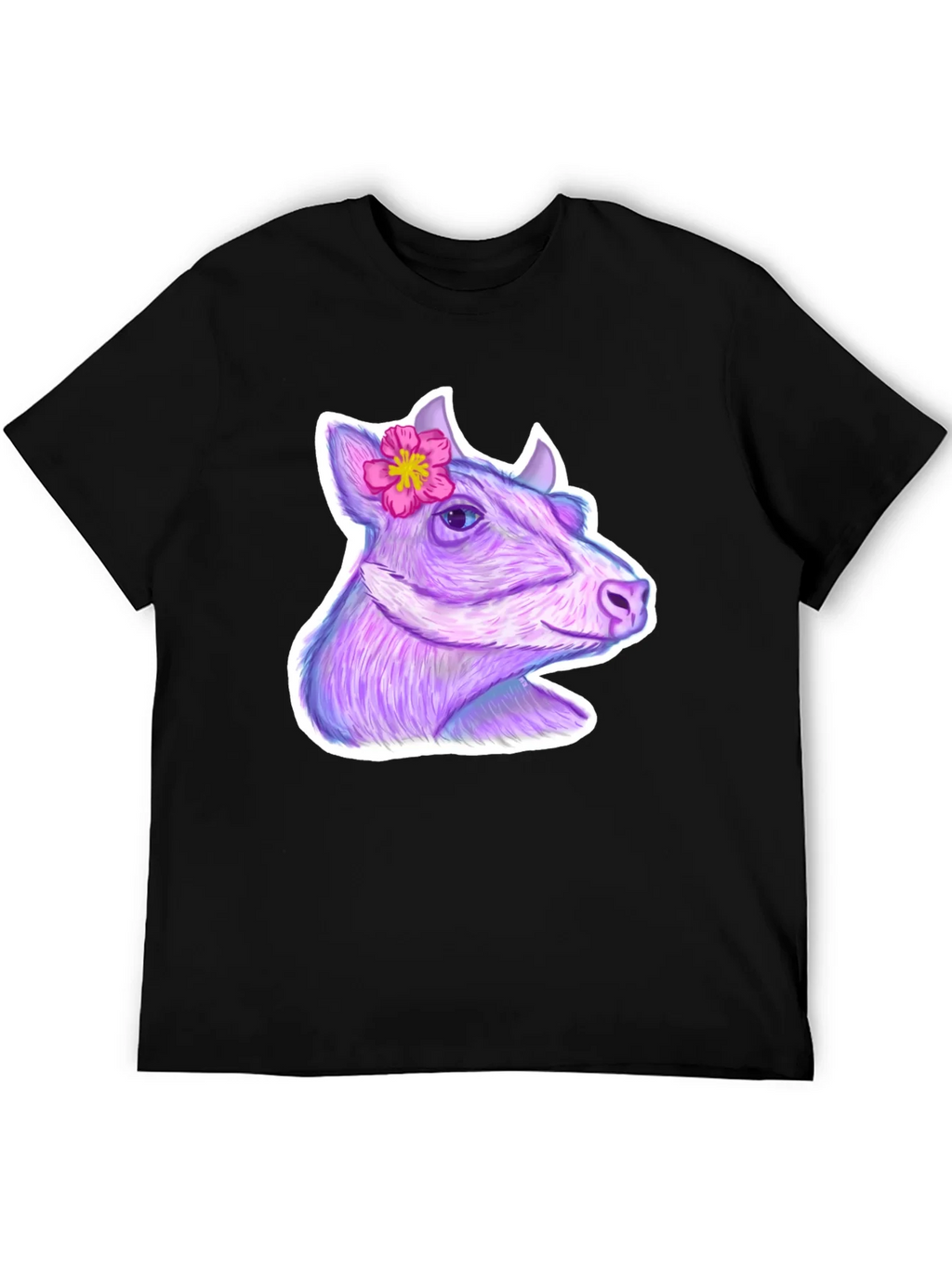 Cow with Flower Graphic Tee product image 5