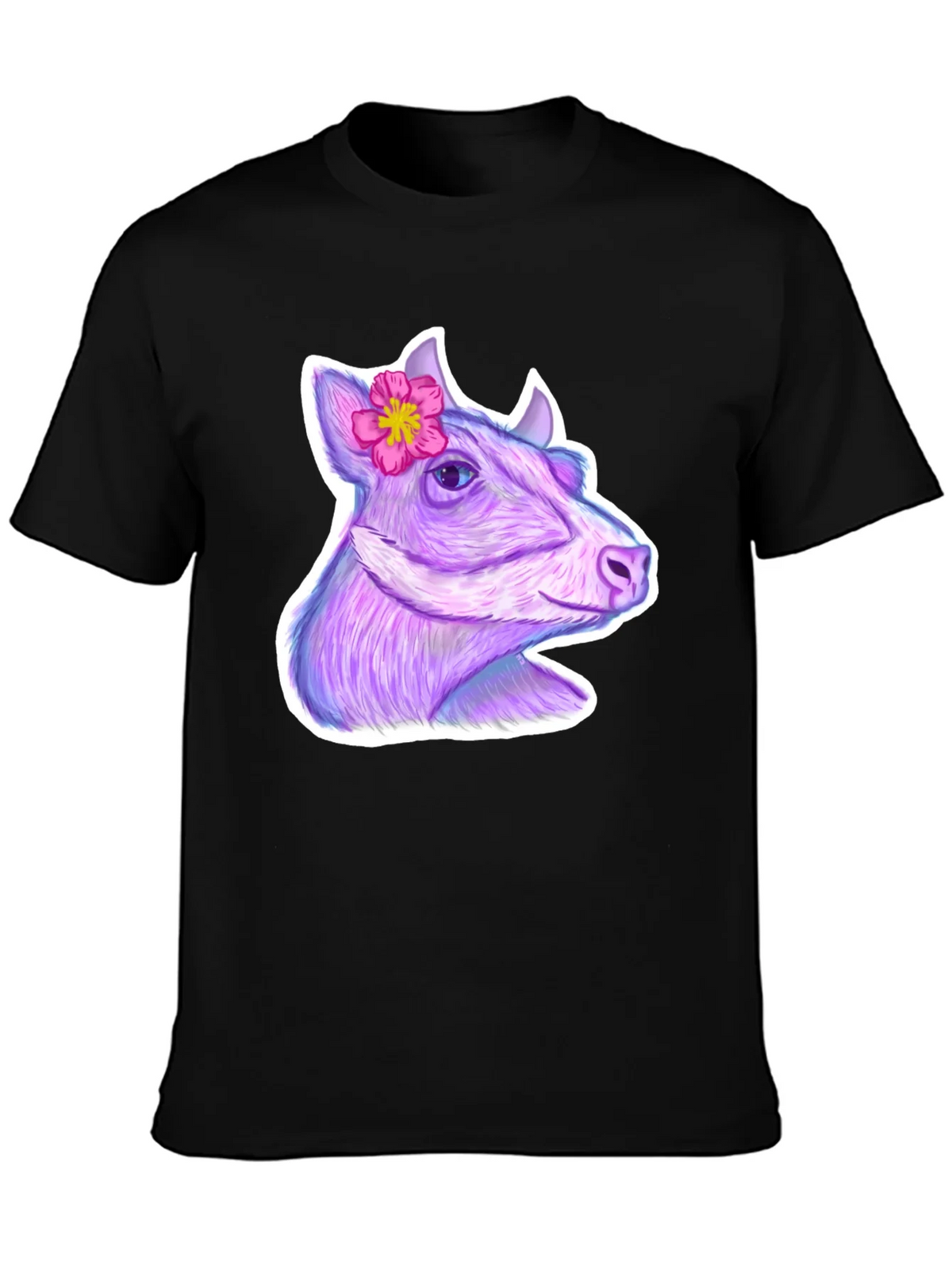 Cow with Flower Graphic Tee product image 3