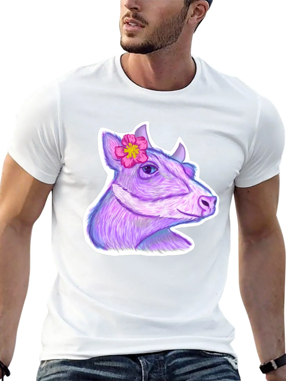 Cow with Flower Graphic Tee product image 12