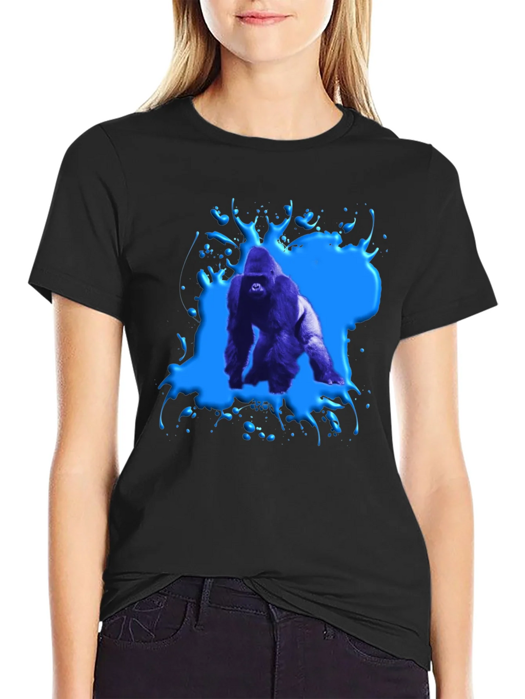 Gorilla Splash Graphic Tee - Bold Black T-Shirt product image 2