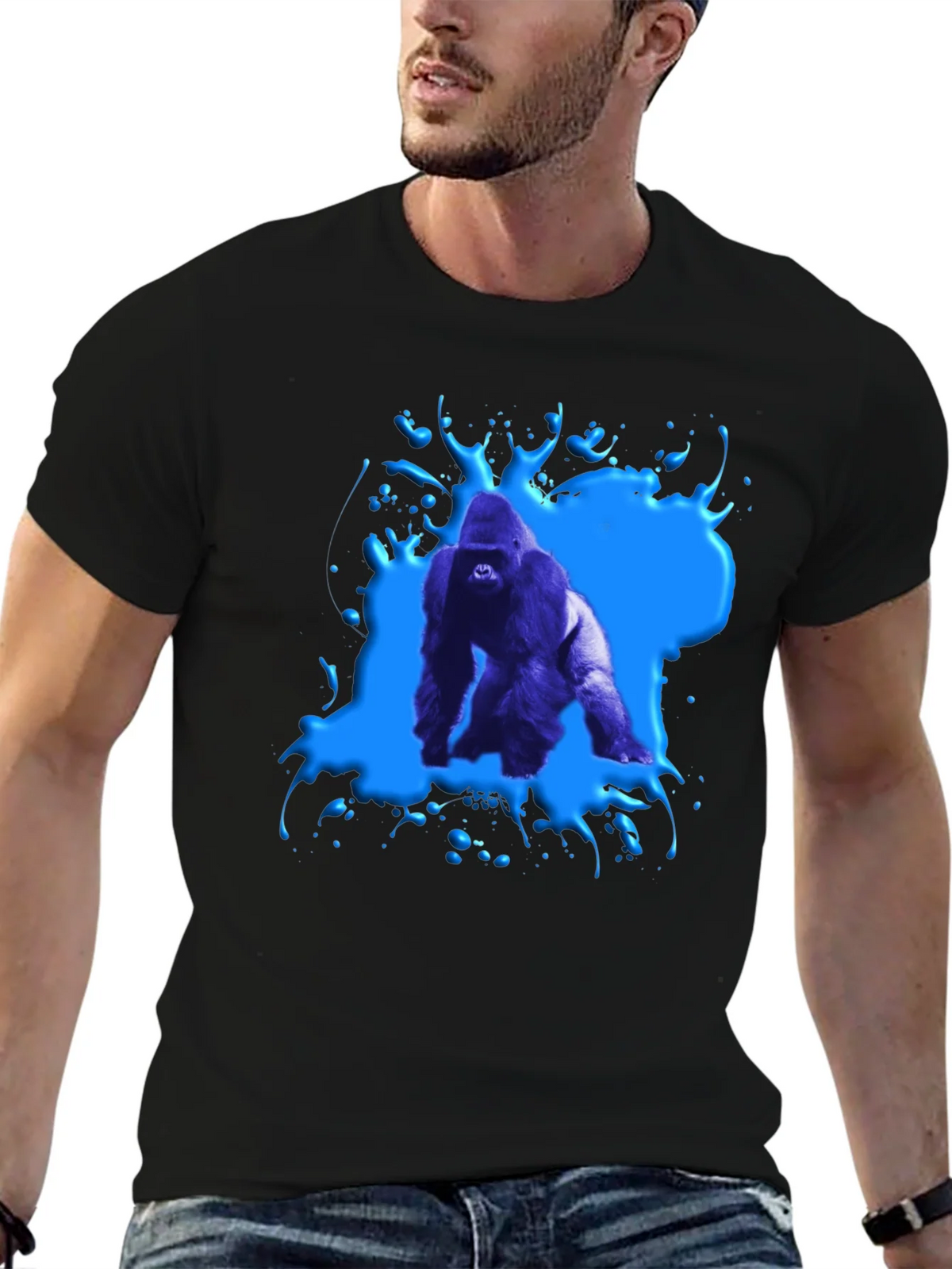 Gorilla Splash Graphic Tee - Bold Black T-Shirt product image 6