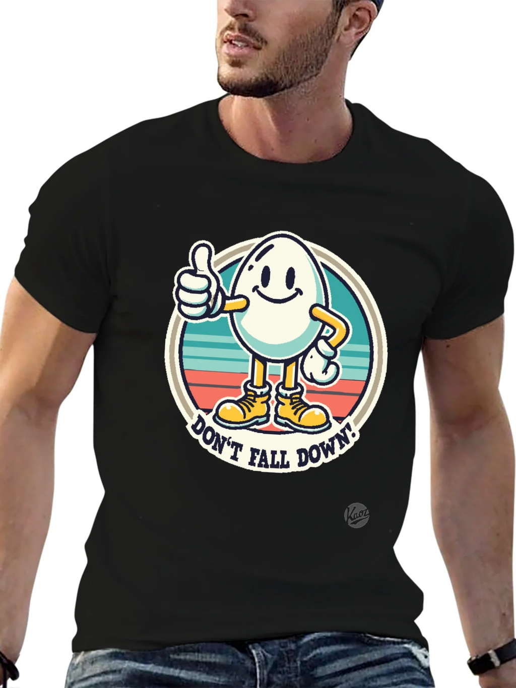 Funny Egg Cartoon T-Shirt - Dont Fall Down! product image 6
