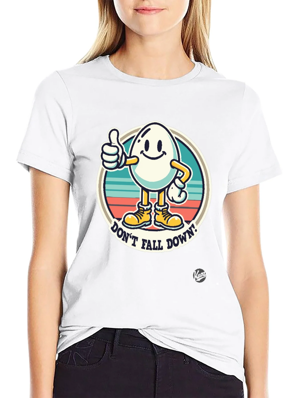 Funny Egg Cartoon T-Shirt - Dont Fall Down! product image 8