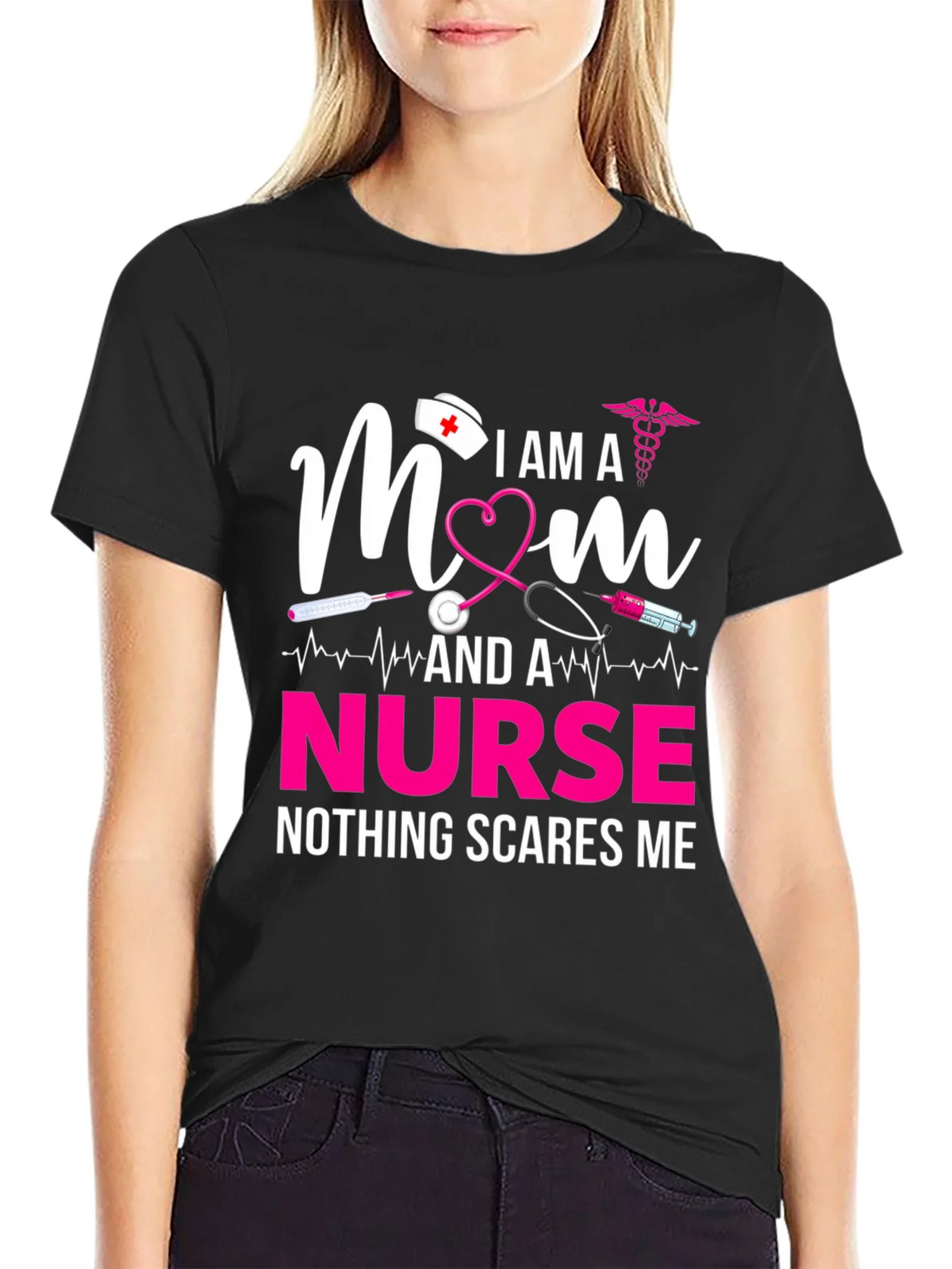 I am a Mom and a Nurse T-Shirt product image 2