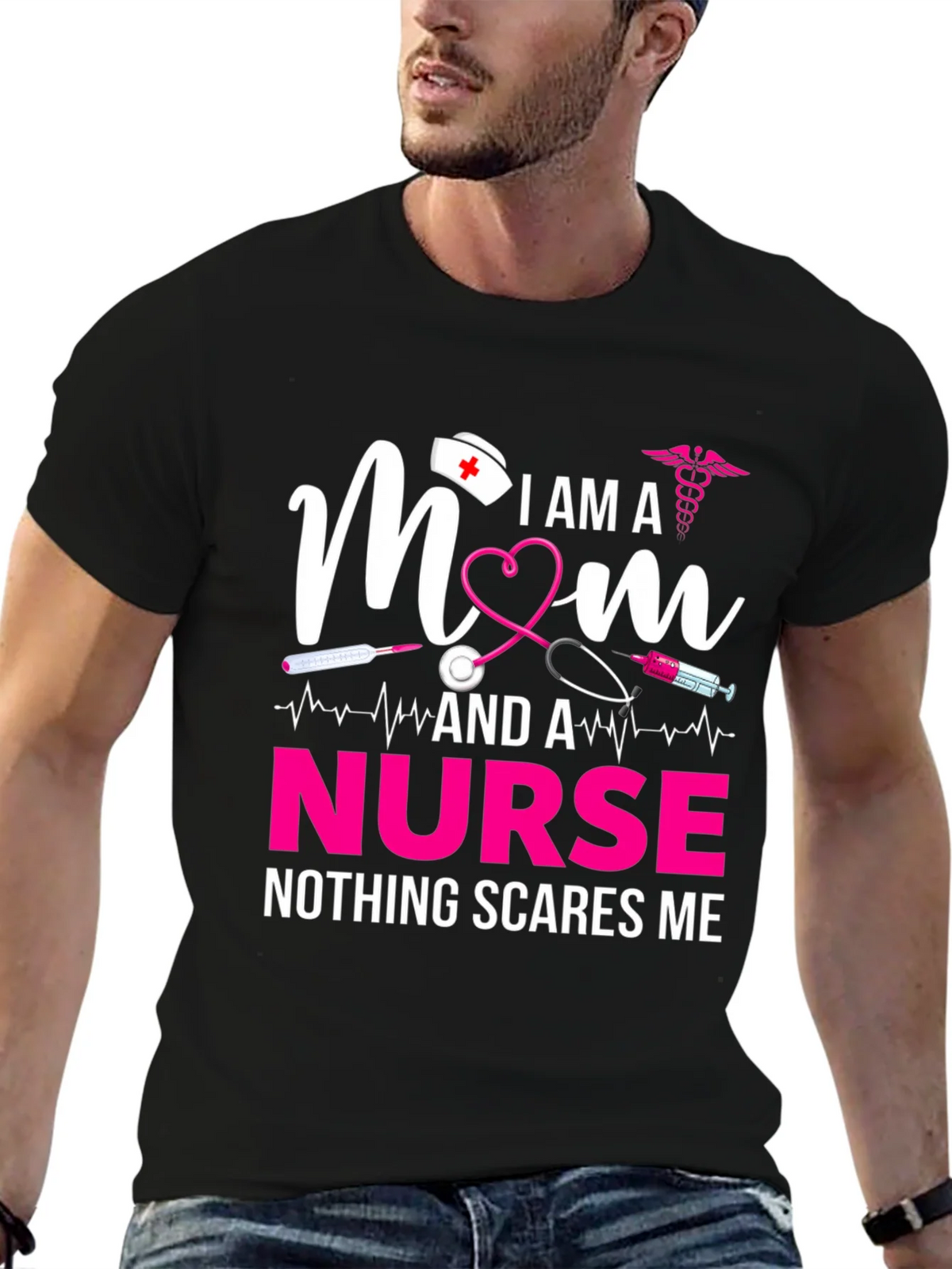 I am a Mom and a Nurse T-Shirt product image 6