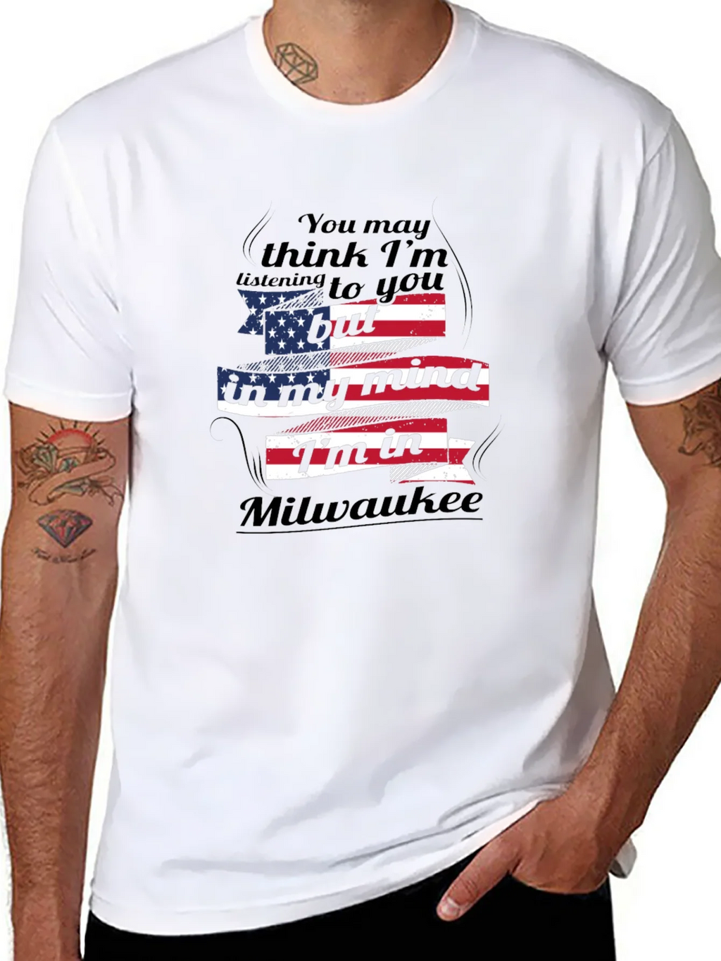 Milwaukee Mind T-Shirt - American Flag Design product image 7