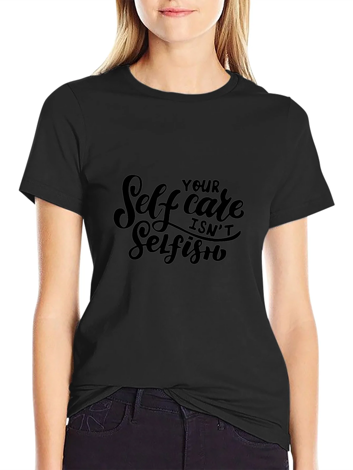 Self Care Isnt Selfish Black Tee product image 2