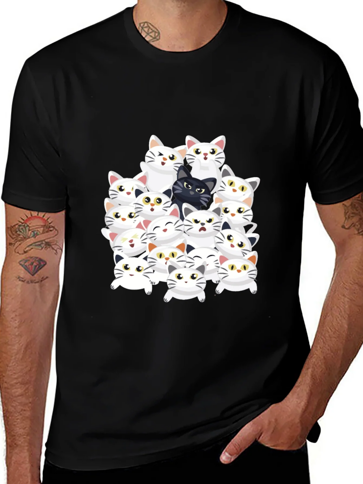 Cat Lover Graphic Tee - Black product image 1